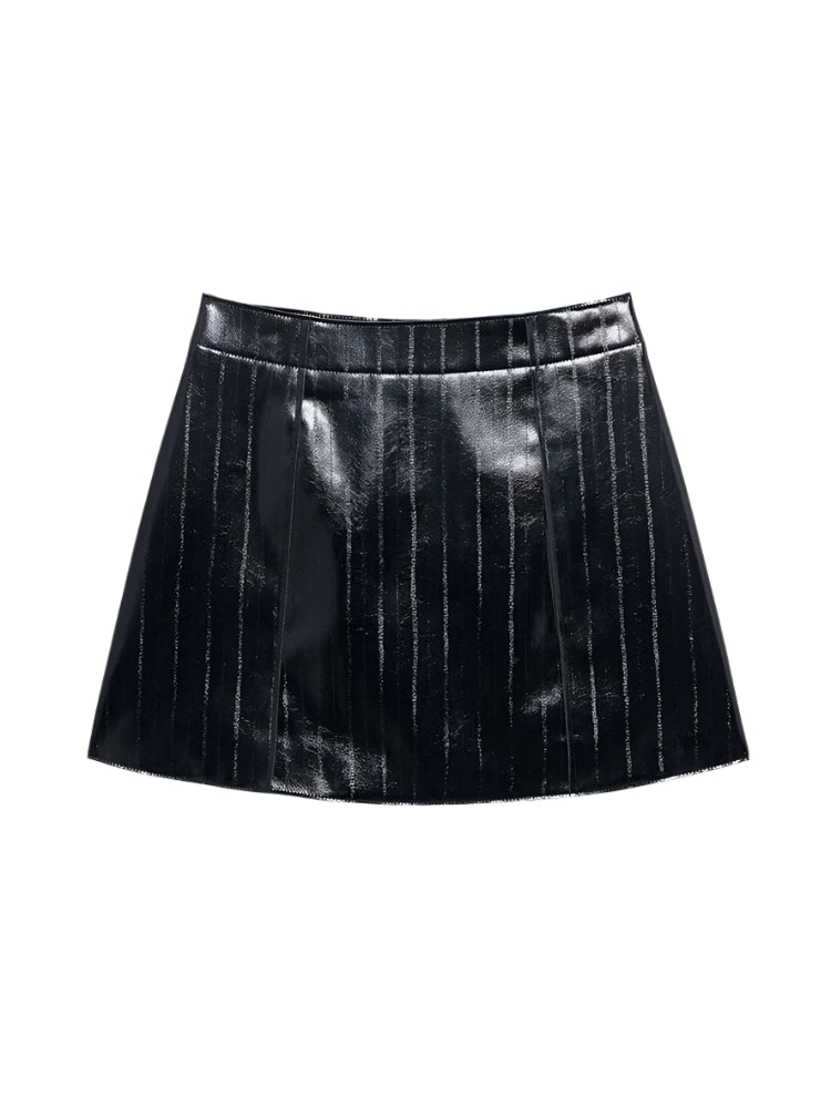 Noir Glint Mini Skirt