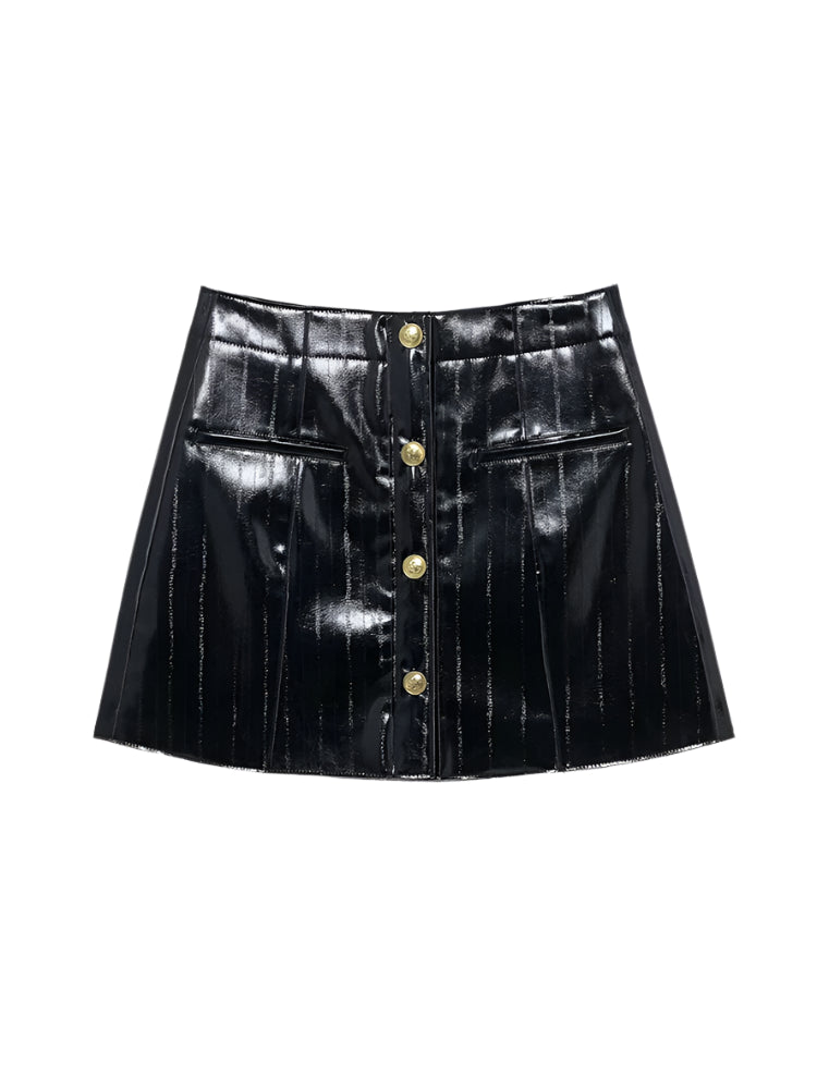 Noir Glint Mini Skirt