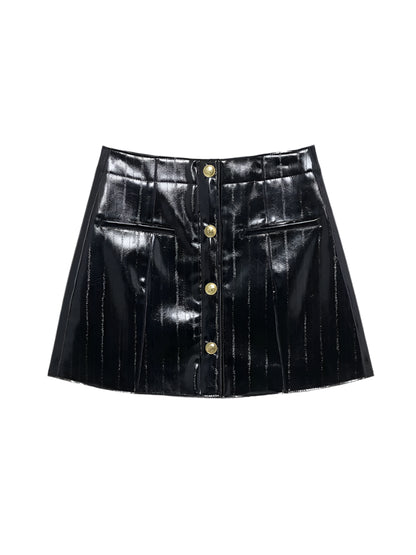 Noir Glint Mini Skirt