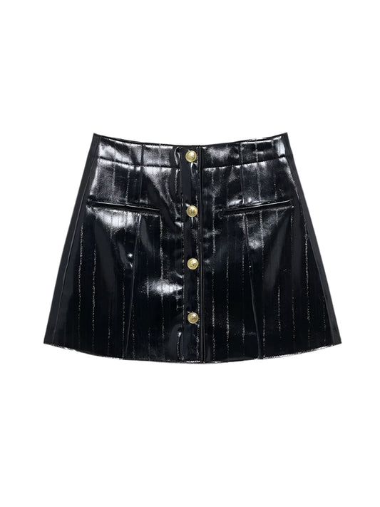 Noir Glint Mini Skirt