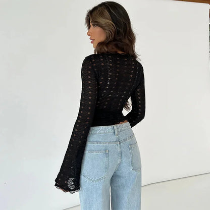 Cinder Lace Wrap Top
