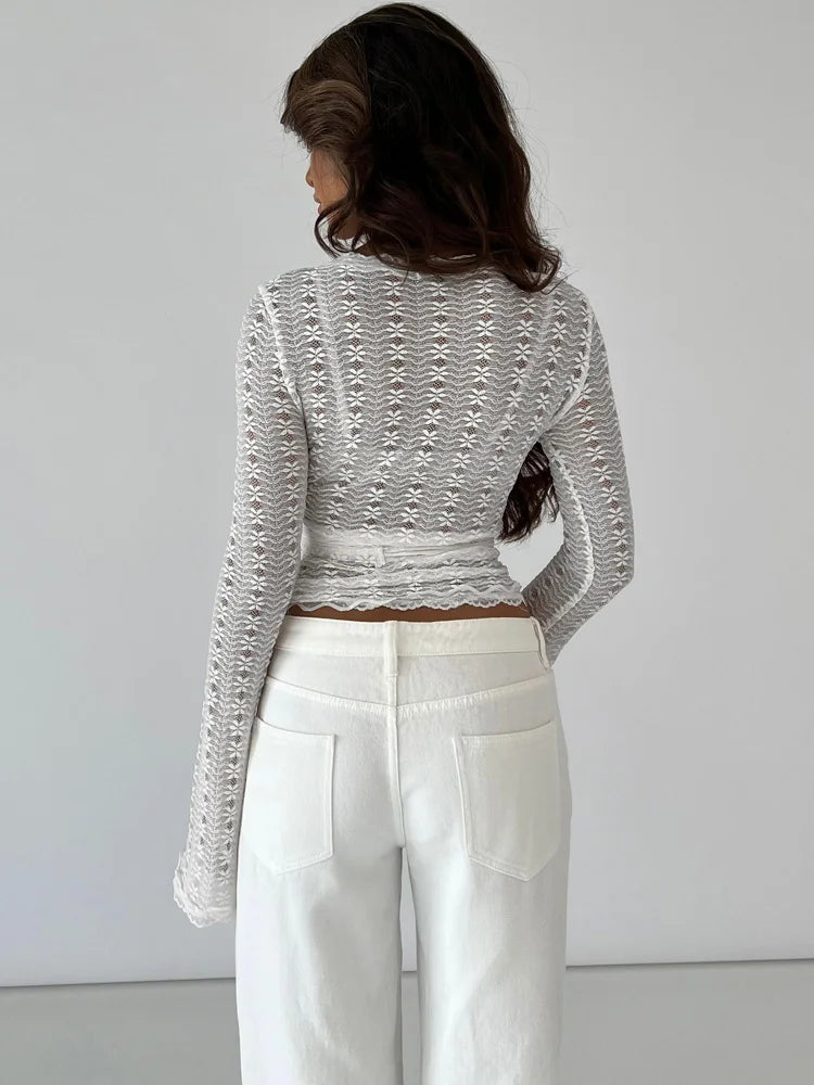 Cinder Lace Wrap Top