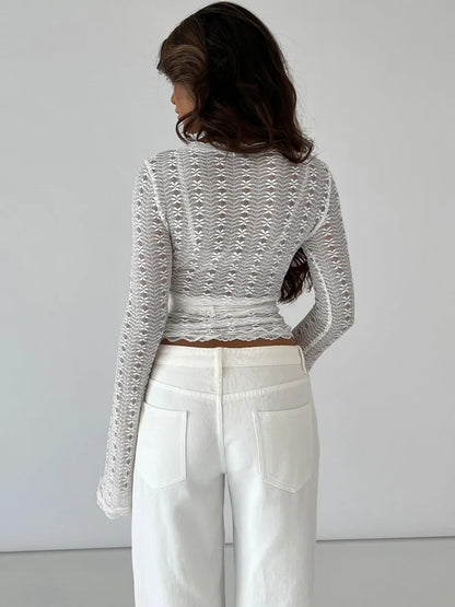 Cinder Lace Wrap Top